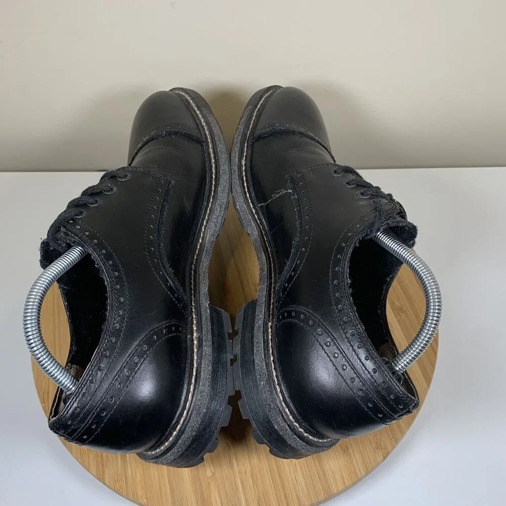 Woolrich Shoes Leather Mens 10 Oxford Leather Black‎ Lace Up Rubber Sole Cap Toe